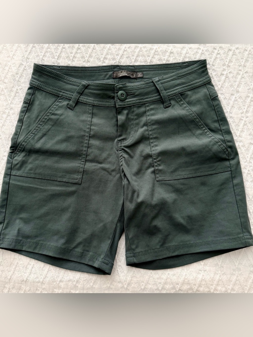 PrAna Olivia Short Hiking Outdoor Women’s 6.5" Inseam Size 2 Green Sage
